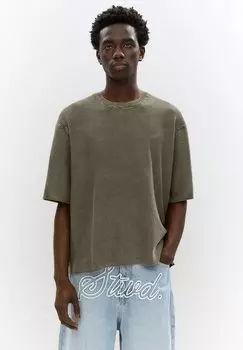 Базовая футболка PULL&BEAR, хаки