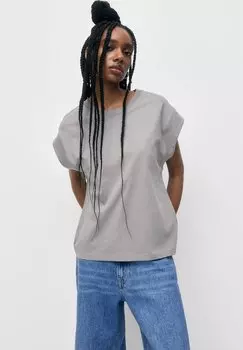Базовая футболка PULL&BEAR, светло-серый
