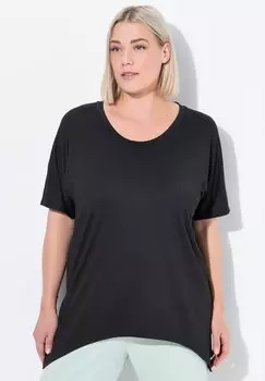 Базовая футболка QUICK DRYING POINTED HEM STRETCH FIT Ulla Popken, черный