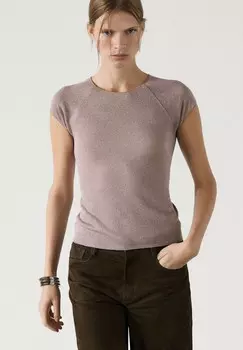 Базовая футболка RAGLAN SLEEVE Massimo Dutti, сирень