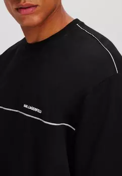 Базовая футболка REFLECTIVE PIPE-LINED KARL LAGERFELD, черный