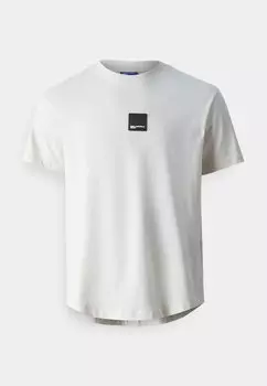 Базовая футболка Regular Curved Hem Tee Karl Lagerfeld, белая кепка серая