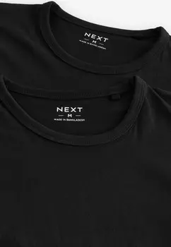 Базовая футболка REGULAR FIT 2 PACK Next, черный