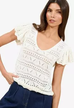 Базовая футболка REGULAR FIT - FRILL SLEEVE Lipsy, белый