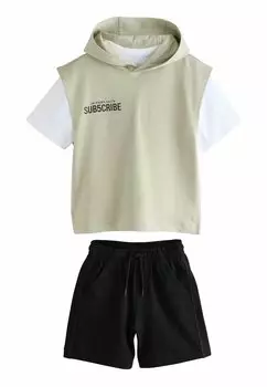 Базовая футболка REGULAR FIT HOODIE AND SET Next, бежевый