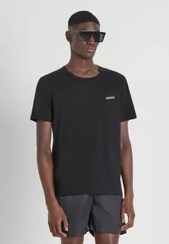 Базовая футболка REGULAR FIT IN WITH LOGO PATCH Antony Morato, черный