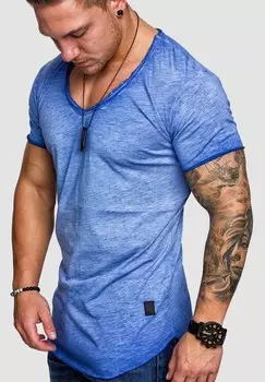 Базовая футболка REGULAR FIT KURZARM Humy, синий