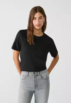 Базовая футболка REGULAR FIT Stradivarius, черный