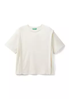 Базовая футболка REGULAR FIT WITH CREASES United Colors of Benetton, белый