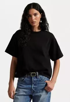 Базовая футболка RELAXED CROP FIT COTTON JERSEY TEE Polo Ralph Lauren, черный