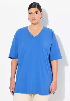 Базовая футболка RELAXED FIT V-NECK Ulla Popken, светло-голубой