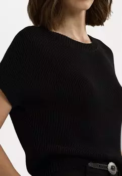Базовая футболка RIB KNIT SHORT SLEEVE JUMPER Ralph Lauren, черный