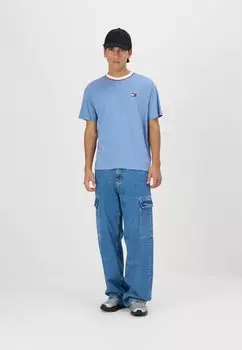 Базовая футболка RINGER BADGE TEE Tommy Jeans, черный