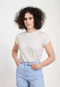 Базовая футболка ROLLED-SLEEVE Henry Tiger, кремовый