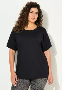 Базовая футболка RUFFLED SHORT SLEEVE Ulla Popken, черный