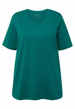 Базовая футболка RUNDHALSAUSSCHNITT HALBARM Ulla Popken, цвет Evergreen
