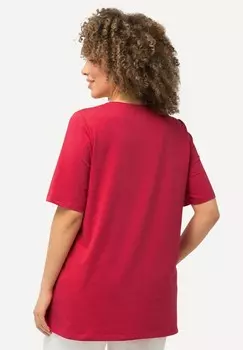 Базовая футболка RUNDHALSAUSSCHNITT HALBARM Ulla Popken, красный металлик