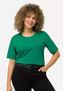 Базовая футболка RUNDHALSAUSSCHNITT HALBARM Ulla Popken, оливковый