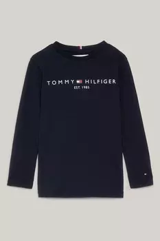 , базовая футболка с длинными рукавами Tommy Hilfiger, черный