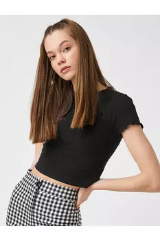 Базовая футболка с коротким рукавом Koton, черный