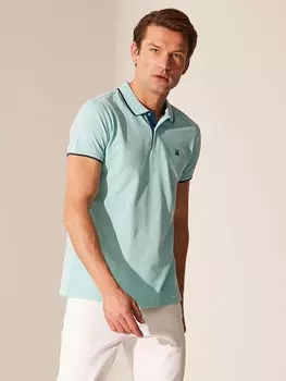 Базовая футболка с короткими рукавами из пике с вырезом поло LC Waikiki Basic