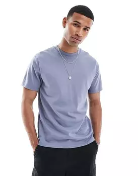 Базовая футболка с круглым вырезом ASOS DESIGN из ткани темно-серого цвета плотностью 240 г/м