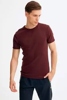Базовая футболка с круглым вырезом Fullamoda, бургундия