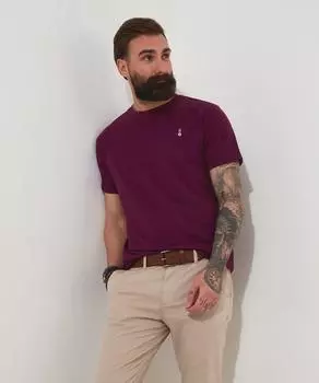 Базовая футболка с круглым вырезом и короткими рукавами и нагрудным карманом Joe Browns, фиолетовый