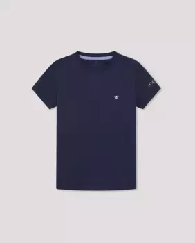 Базовая футболка с небольшим логотипом и круглым вырезом Hackett, темно-синий