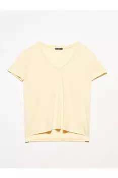 Базовая футболка с V-образным вырезом-футболка жёлтая Dilvin, желтый