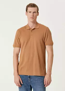 Базовая футболка с воротником-поло Beymen Collection, коричневый