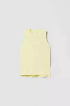 Базовая футболка с вышивкой ZARA, желтый