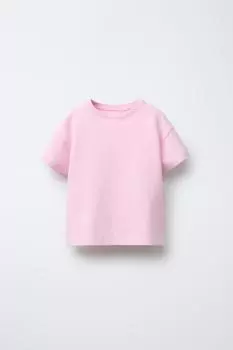 Базовая футболка с замком ZARA, цвет Pastel pink