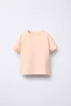 Базовая футболка с замком ZARA, цвет Tangerine
