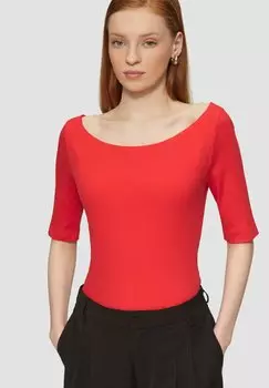 Базовая футболка SCHMAL GECHNITTENES MIT U - BOOT AUSSCHNITT QS, красный