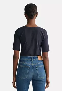 Базовая футболка SCOOP NECK GANT, темно-синий