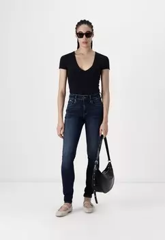 Базовая футболка SEAMLESS V NECK BODYSUIT Abercrombie & Fitch, черный