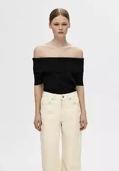 Базовая футболка Selected, черная