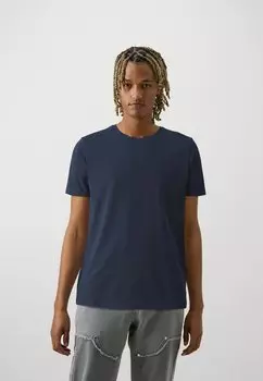 Базовая футболка Selected, черный/синий блейзер/ярко-белый Slhroland O-Neck Tee 3 Pack