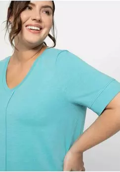 Базовая футболка Sheego, бирюзовый