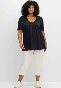 Базовая футболка Sheego, темно-синий