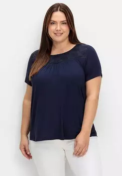 Базовая футболка Sheego, темно-синий
