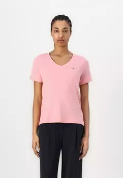 Базовая футболка SHIELD V NECK GANT, розовый