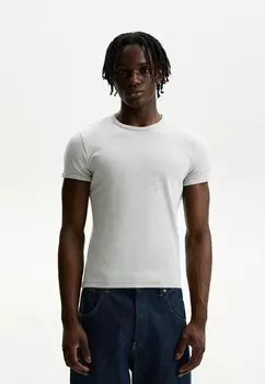 Базовая футболка SHORT SLEEVE Bershka, темно-серый