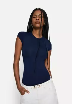 Базовая футболка SHORT SLEEVE - BODYSUIT Bershka, цвет Royal Blue