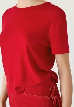 Базовая футболка SHORT SLEEVE CREW NECK Massimo Dutti, красный