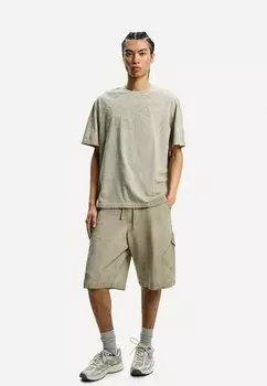 Базовая футболка SHORT SLEEVE FADED Bershka, коричневый