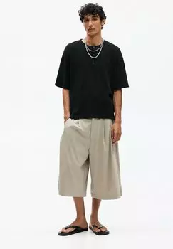 Базовая футболка SHORT SLEEVE HENLEY PULL&BEAR, черный