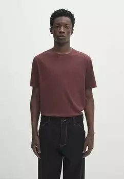 Базовая футболка Short Sleeve Massimo Dutti, цвет bordeaux