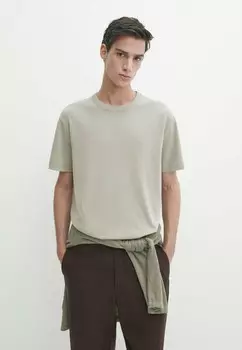 Базовая футболка SHORT SLEEVE Massimo Dutti, серый